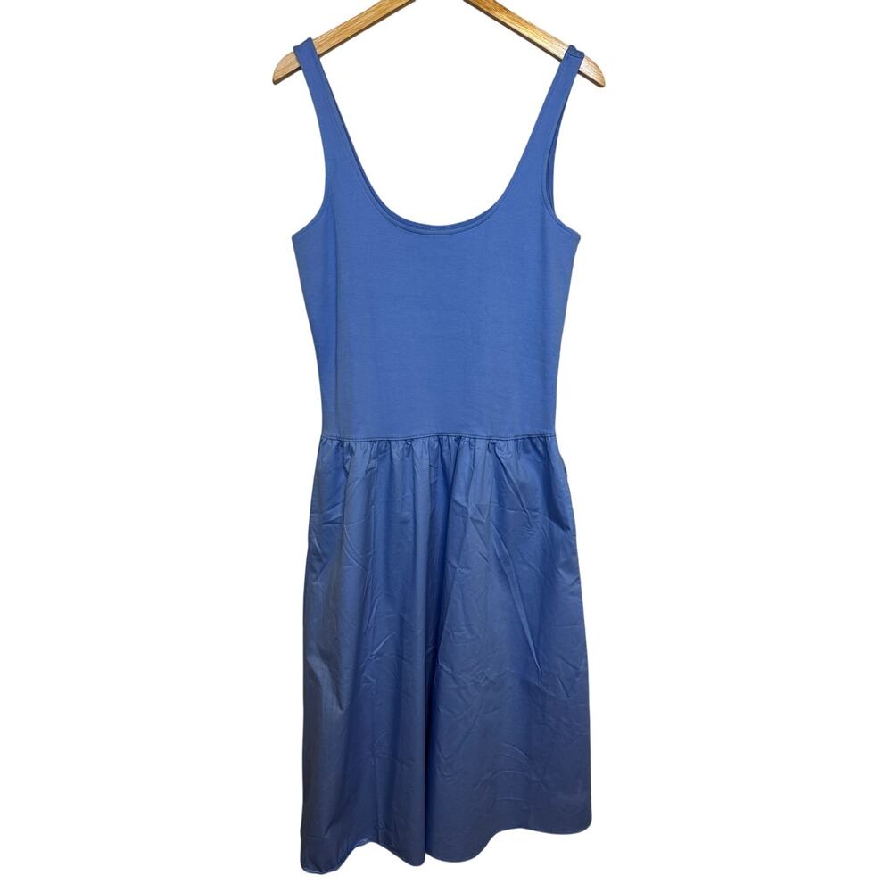 Old Navy Mixed Media Fit & Flare Sleeveless Midi Dress Blue Size Large - Picture 2 of 6